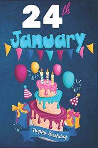 24th January Happy Birthday Notebook Journal