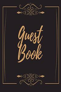Guest Book - Gold Frame #8 For any occasion Light Green Color Pages 8.5 x 8.5 Inches 82 pages