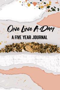 One Line a Day. a Five Year Journal.: Gray Modern Abstract Geology. Diary Notebook for Daily Journal Writing. One Day Per Page for 5 Years.