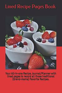 Lined Recipe Pages Book