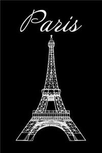 Paris - Black Lined Notebook with Margins