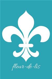 fleur-de-lis (Robin's Egg Blue Blank Notebook with Fleur de Lis Corners)
