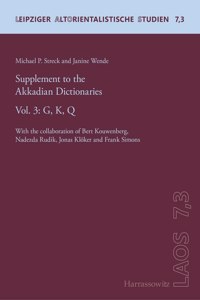 Supplement to the Akkadian Dictionaries