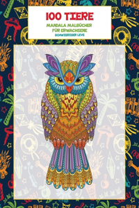 Mandala Malbücher für Erwachsene - Schwieriger Leve - 100 Tiere