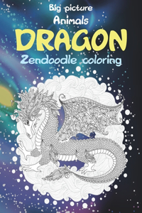 Zendoodle Coloring Big Picture - Animals - Dragon