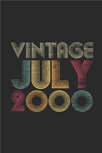 Vintage July 2000: Small Lined Notebook (6 X 9 -120 Pages) for Birthday Gift Idea