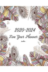 2020-2024 Five Year Planner Feathers 8x10