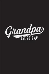 Grandpa EST.2019, Notebook - A Blank Lined Journal and Keepsake