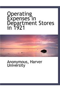 Operating Expenses in Department Stores in 1921