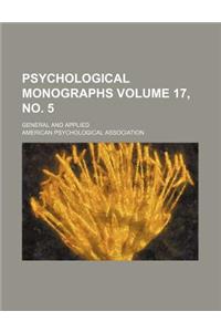 Psychological Monographs Volume 17, No. 5; General and Applied