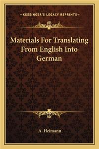 Materials for Translating from English Into German