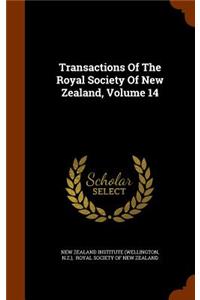 Transactions of the Royal Society of New Zealand, Volume 14