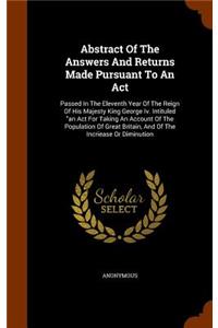 Abstract Of The Answers And Returns Made Pursuant To An Act
