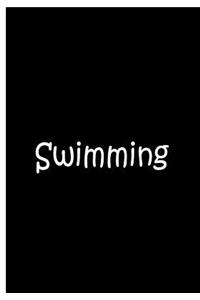 Swimming - Black Notebook / Journal / Lined Pages / Quality Soft Matte Cover
