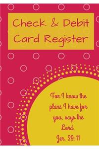 Check & Debit Card Register (BONUS Notes area/7 X 10 inches)