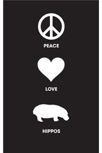Peace Love Hippos - Lined Journal