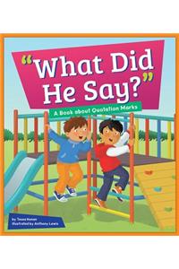 What Did He Say?