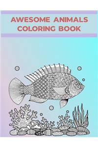 Awesome Animals Coloring Book