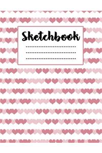 Mini Pink Hearts Sketchbook