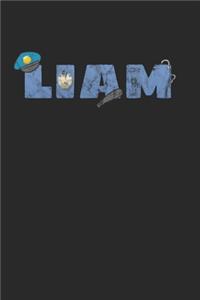 Liam Notebook: Individualized Diary Journal 6x9 inches with 120 Lined Pages - Personalized Notebook For Kids