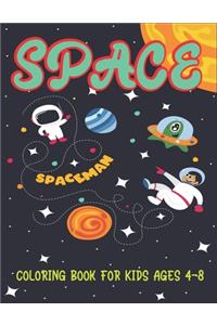 Space Coloring Book for Kids Ages 4-8