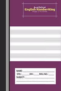 Amiesk Notebook - English Handwriting Notebook - 140 pages (7.44 x 9.69 inch)