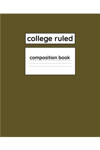 College Ruled Composition Book