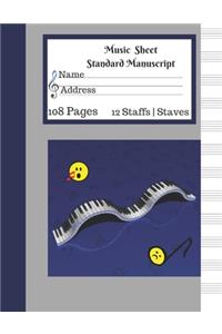 Music Sheet Standard Manuscript 108 Pages 12 Staffs Staves