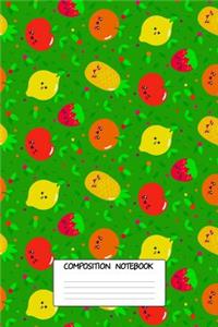 Composition Book: Cool Fruit Shake Pattern 6 X 9 Wide Ruled Paper Notebook, Appreciation, Quote Journal or Diary Unique Inspirational Gift for Friend or Teacher, Beginning or End of School Year, Retirement, Birthday or Gratitude Present - Fruit Sal