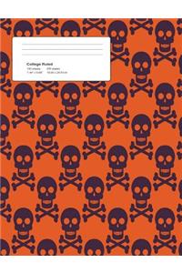 Halloween Skulls Composition College Ruled Book (7.44 x 9.69) 200 pages V10