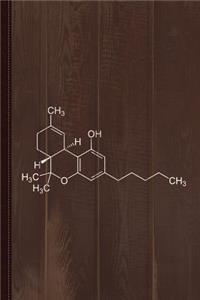 THC Molecule Cannabis Weed Journal Notebook