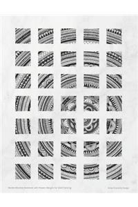 Marble Mandala Notebook with Flowers Margins for Adult Coloring