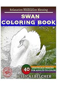 Swan Coloring Book for Adults Relaxation Meditation Blessing: Sketches Coloring Book 40 Grayscale Images