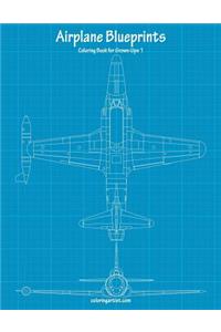 Airplane Blueprints Coloring Book for Grown-Ups 1