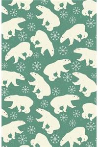 Journal Notebook Bears in Snow Winter Pattern - Green