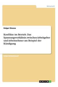 Konflikte im Betrieb. Das Spannungsverhältnis zwischen Arbeitgeber und Arbeitnehmer am Beispiel der Kündigung