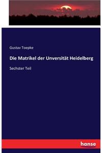 Matrikel der Unversität Heidelberg