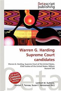 Warren G. Harding Supreme Court Candidates