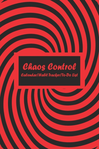 Chaos Control (Red) Monthly Calendar, Habit Tracker and Daily To-Do List Pages