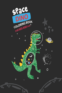 Space Dino Coloring Book for Kids Ages 4-8