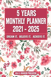 5 Year Monthly Planner 2021-2025