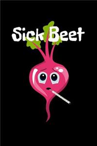 Sick Beet: Cute & Funny Vegetarian Veggies Pun Music Notebook - 120 Pages 6x9 Blank Music Sheet Composition