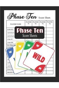 Phase Ten Score Sheets