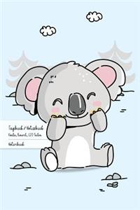 Tagebuch / Notizbuch Koala, Liniert, 120 Seiten