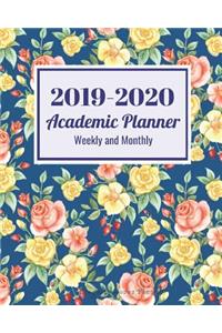2019-2020 Academic Planner Weekly and Monthly Elegant Roses Floral