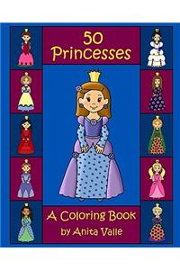 50 Princesses A Coloring Book