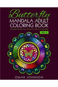 Butterfly Mandala Adult Coloring Book Vol 4