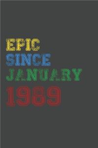 Gift Idea Epic Since 1989 Notebook Vintage Birthday Gift Idea
