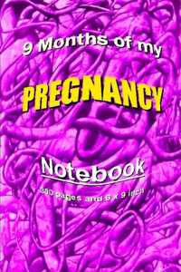 9 Months of my PREGNANCY Notebook with 300 pages and 6 x 9 inch