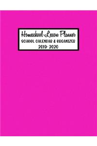 Homeschool Lesson Planner School Calendar & Organizer 2019-2020